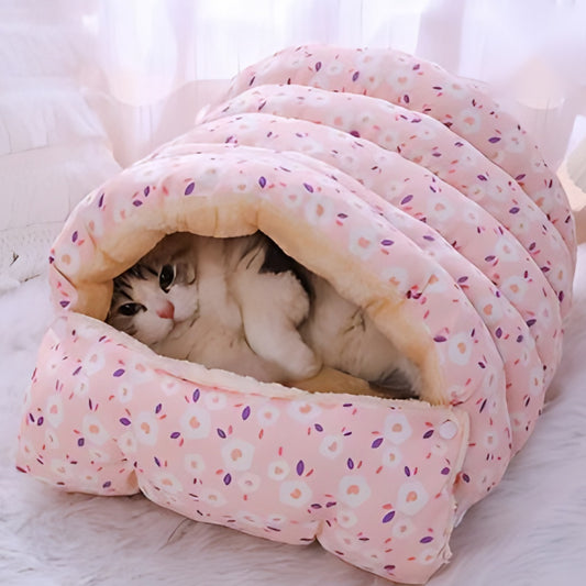 PurrNest 360° Caterpillar Cat Bed – Enclosed Sleeping Bag