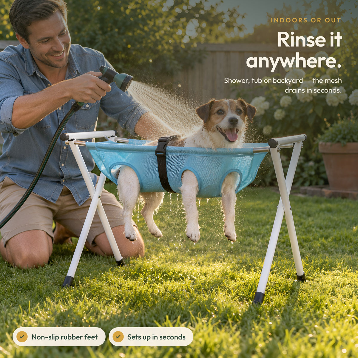 Bath stand used outdoors